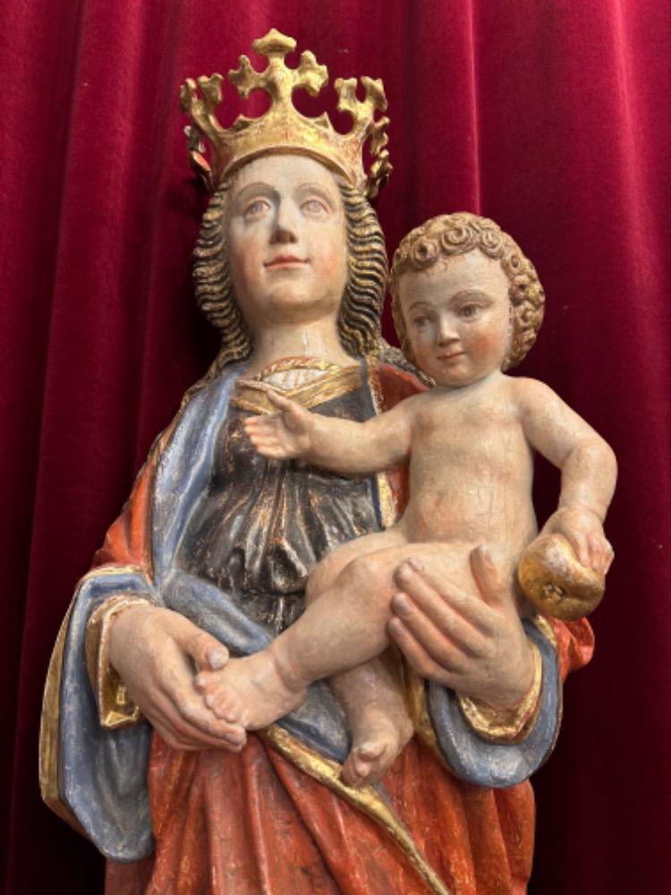 1 Gothic - Style Sculpture Madonna & Child