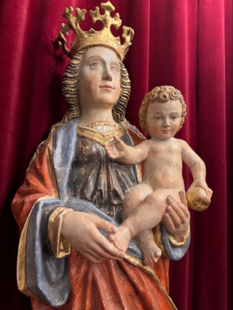 1 Gothic - Style Sculpture Madonna & Child