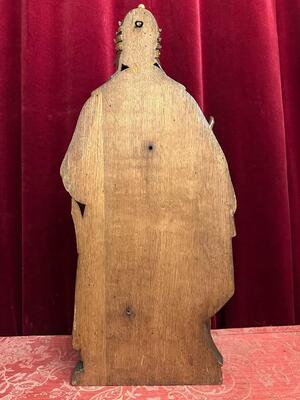 Sculpture Pope style Gothic - Style en Hand - Carved Wood Oak, Belgium  19 th century ( Anno 1865 )