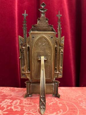 Small Home Altar Imagination St. Mary style Gothic - Style en Bronze /  Porcelain, Italy  19 th century ( Anno 1865 )
