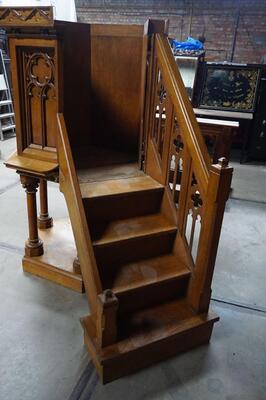 Small Pulpit. More And Better Detail Pictures Soon ! style Gothic - Style en Oak Wood, Belgium 19 th century