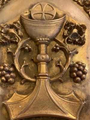 Small Tabernacle - Door With Original Key style Gothic - Style en Brass / Bronze, Belgium 19 th century
