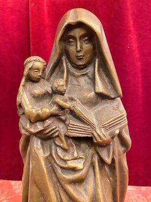 St. Ann With Mary & Child style Gothic - style en Bronze, Belgium  19 th century ( Anno 1880 )