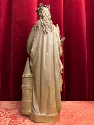 St. Barbara Statue  style Gothic - Style en Terra - Cotta , France 19 th century ( Anno 1885 )