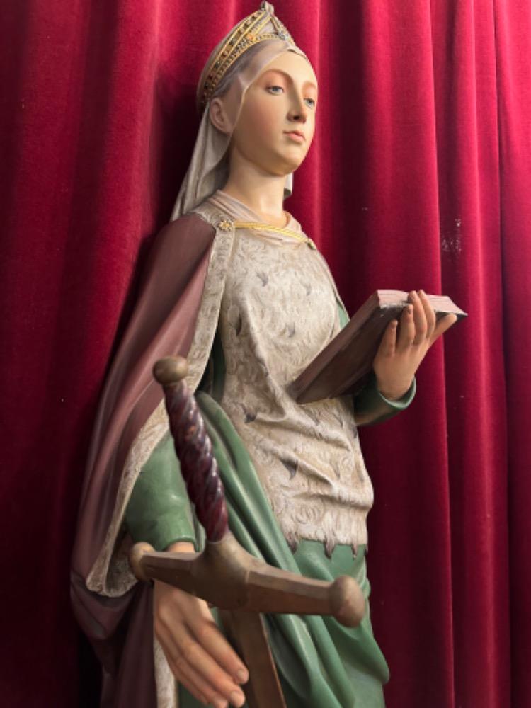 1 Gothic - Style St. Barbara Statue Sculpture