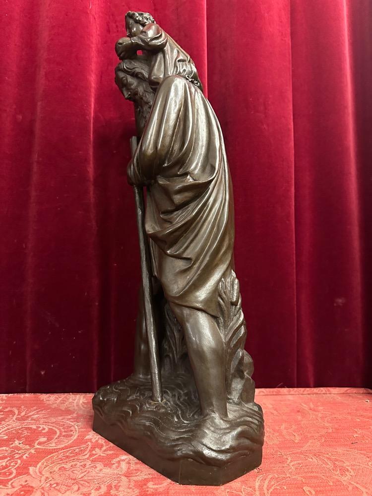 1 Gothic - style St. Christophorus Statue ( Bronze ! )