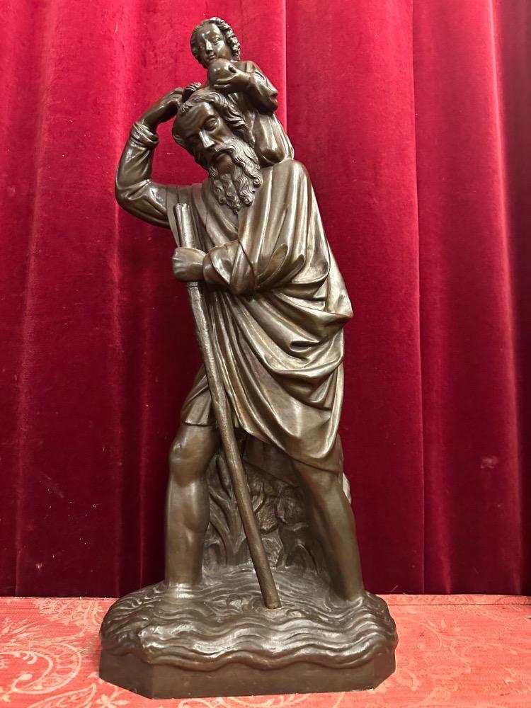 1 Gothic - style St. Christophorus Statue ( Bronze ! )