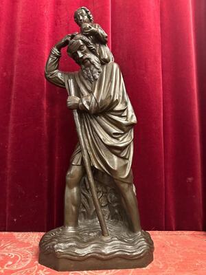 1 Gothic - style St. Christophorus Statue ( Bronze ! )