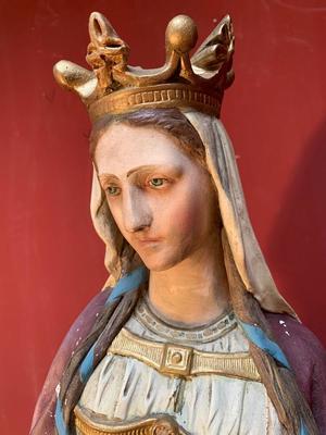 St. Elizabeth Of Hungary style Gothic - Style en plaster polychrome, France 19th century ( anno 1875 )