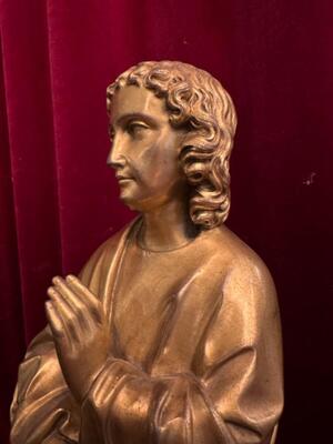 St. John Apostle Statue style Gothic - Style en Bronze Gilt, France 19 th century ( Anno 1875 )