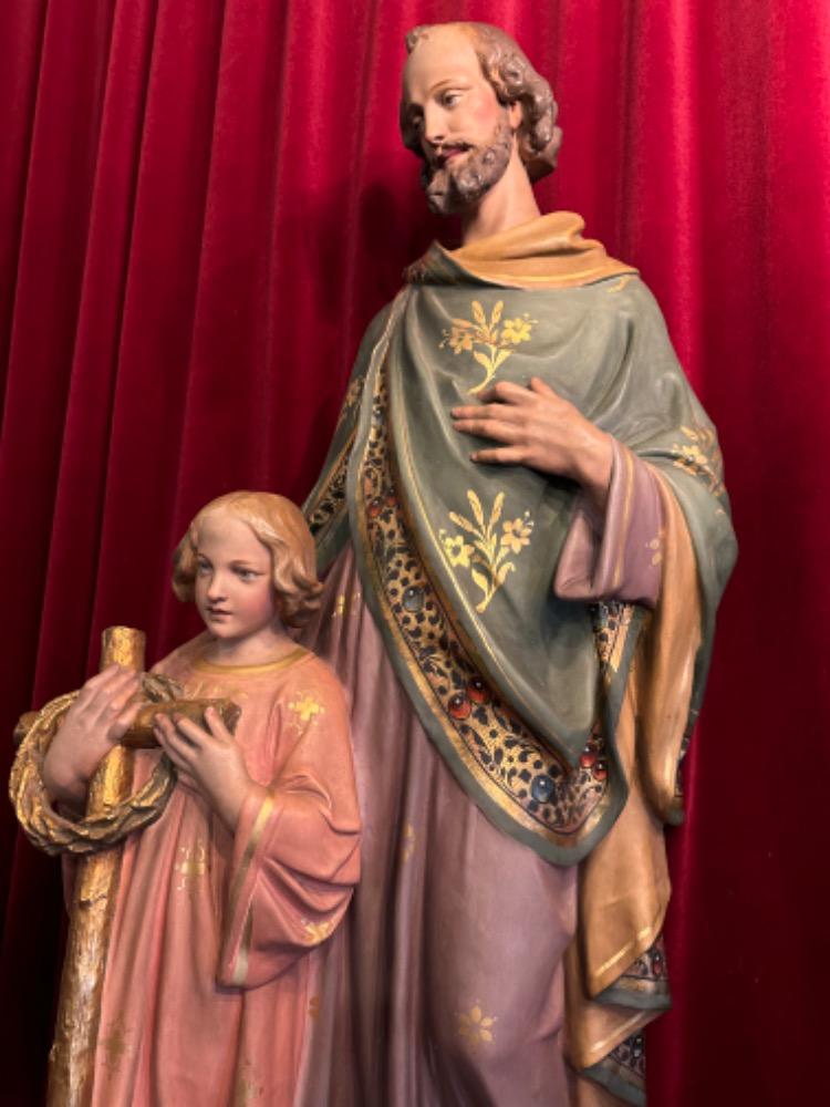 1 Gothic - Style St. Joseph Statue Signed: Parentani