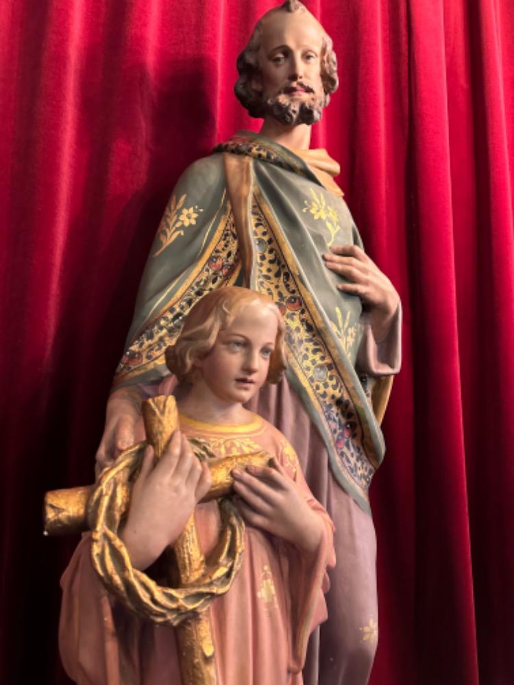 1 Gothic - Style St. Joseph Statue Signed: Parentani