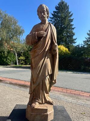 St. Joseph Statue Suitable For Outdoor Use ! style Gothic - Style en Cast - Iron, France 19 th century
