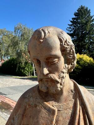 St. Joseph Statue Suitable For Outdoor Use ! style Gothic - Style en Cast - Iron, France 19 th century
