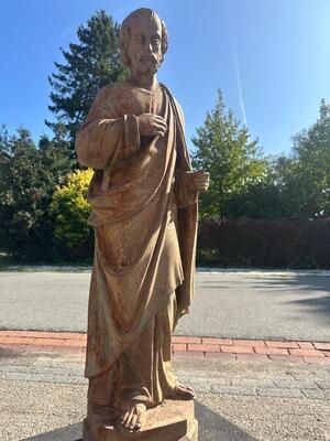 St. Joseph Statue Suitable For Outdoor Use ! style Gothic - Style en Cast - Iron, France 19 th century