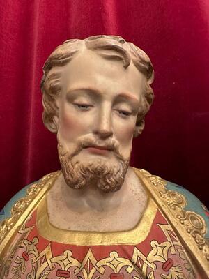 1 Gothic - Style St. Joseph With Child Statue