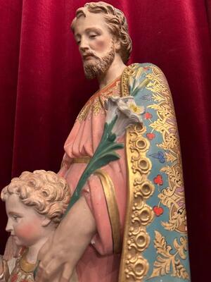 1 Gothic - Style St. Joseph With Child Statue