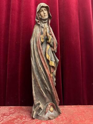 St. Mary Sculpture  style Gothic - Style en Hand - Carved Wood , Southern Germany 20 th century