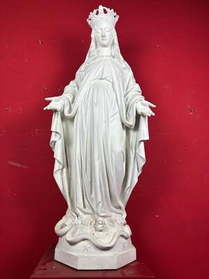 St. Mary Statue style Gothic - Style en Terra - Cotta , France 19 th century ( Anno 1885 )