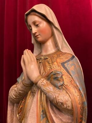 St. Mary Statue  style Gothic - style en Plaster polychrome, Belgium 19 th century