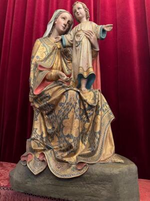 St. Mary With Child  style Gothic - Style en Plaster, Belgium  19 th century ( Anno 1865 )