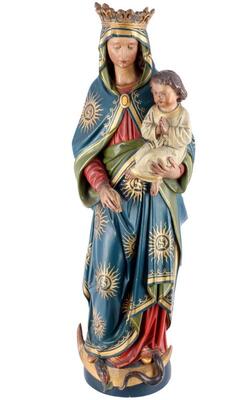 St. Mary With Child  style Gothic - Style en Wood, 19 th century