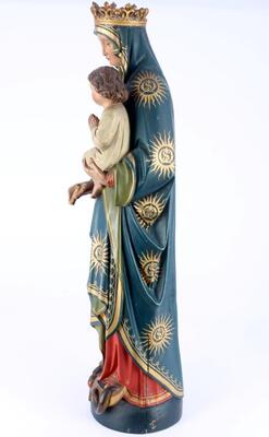 St. Mary With Child  style Gothic - Style en Wood, 19 th century