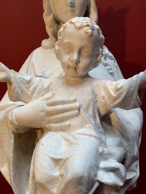 St. Mary With Child Cast Iron Weight 72 Kgs ! style Gothic - style en Cast Iron, France 19th century