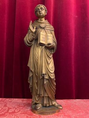 St. Thomas Of Aquino  style Gothic - Style en Full Solid Bronze Gilt, Belgium 19 th century ( Anno 1875 )