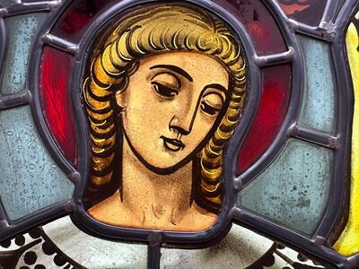 Stained Glass Window style Gothic - Style en Glass , Netherlands  20 th century ( Anno 1920 )