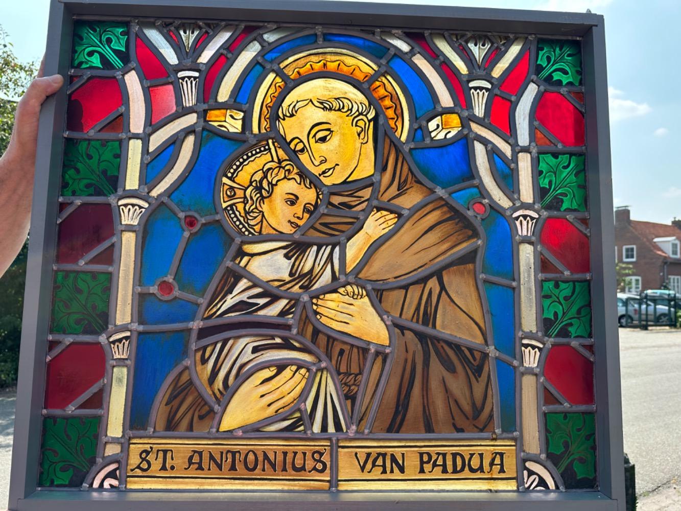 1 Gothic - Style Stained Glass Window St. Anthony Of Padua By: Dhr Theo Verbaal.