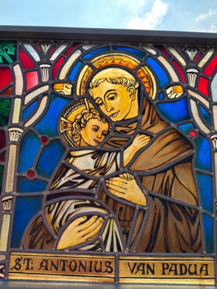 1 Gothic - Style Stained Glass Window St. Anthony Of Padua By: Dhr Theo Verbaal.