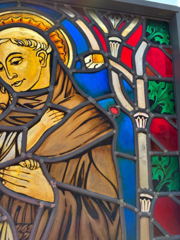 1 Gothic - Style Stained Glass Window St. Anthony Of Padua By: Dhr Theo Verbaal.