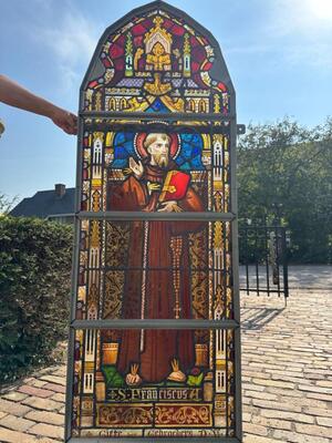 Stained Glass Window : St. Francis style Gothic - Style en Stained - Glass, Netherlands  19 th century ( Anno 1865 )