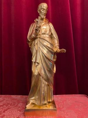 Statue St. Clemens Maria Hofbauwer Patron Of Vienna style Gothic - style en Bronze / Polished and Varnished, Belgium  19 th century ( Anno 1890 )