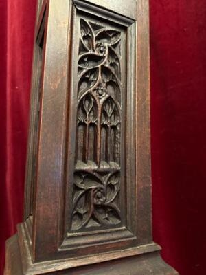 Statue Stand style Gothic - Style en Wood, France 19 th century ( Anno 1885 )