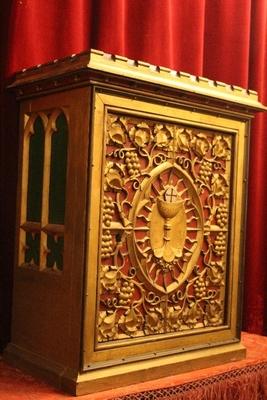 Tabernacle style Gothic - style en Totally Wood Polychrome, Belgium 19th century ( anno 1865 )