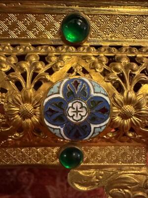 Tabor style Gothic - Style en Brass / Gilt / Enamel / Stones, France 19 th century ( Anno 1865 )