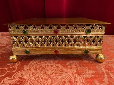 Tabor style Gothic - Style en Brass / Stones  Polished / New Varnished, France 19th century ( anno 1870 )