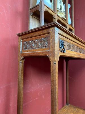 Very Rare And Unique Home Altar style Gothic - Style en Oak Wood, Belgium 19th century