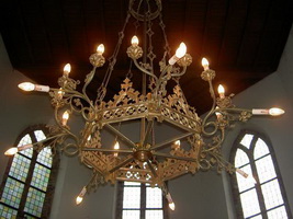 Very Special Large Lighting style Gothic - style en Bronze / Gilt, Belgium 19th century