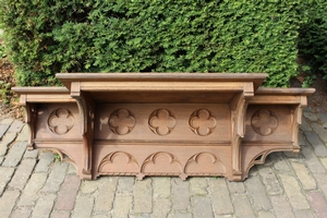 Wall - Console style Gothic - style en Solid Oak , Belgium 19th century