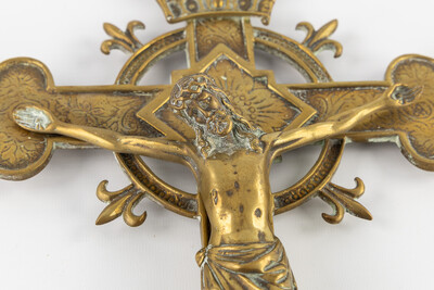 Wall - Cross style Gothic - Style en Bronze / Stones, Belgium  19 th century