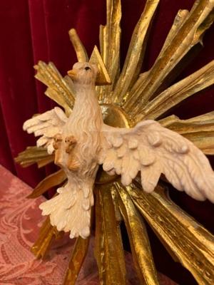 Holy Spirit As A Dove  en Fully Hand - Carved Wood Polychrome, Southern Germany 20th century