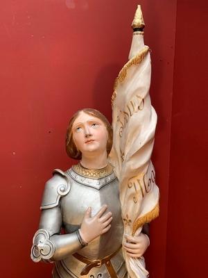 Jeanne D Arc Statue en plaster polychrome, France 19th century