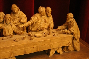 Last Supper  en hand-carved wood , Southern Germany 20th century