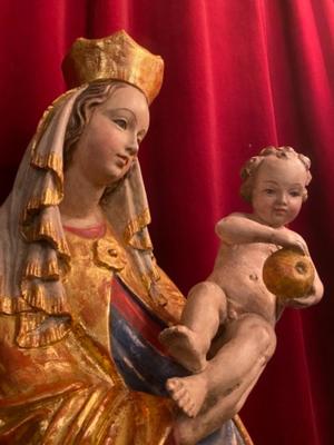 Madonna & Child  en Carved Wood Polychrome / Gilt, Southern Germany 20th century