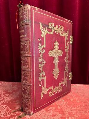 Missale Romanum Anno 1858 en Brass Locks, Mechliniae - Belgium 19 th century ( Anno 1858 )