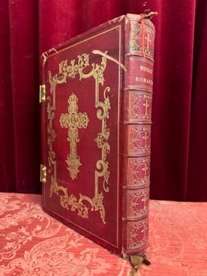 Missale Romanum Anno 1858 en Brass Locks, Mechliniae - Belgium 19 th century ( Anno 1858 )
