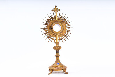 Monstrance  en Brass / Bronze / Gilt / Enamel / Glass , France 19 th century